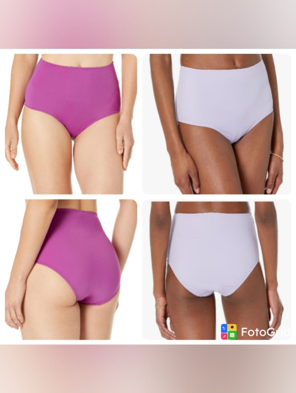 Amazon Essentials High Waist Swim Bottoms In Lavender/Violet Size 5X NWT 2 Pair